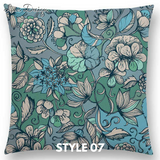Linen Cushion Covers - Beautiful Floral Mandala Designs