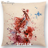 Linen Cushion Covers - Animals Watercolor Art