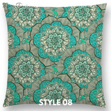 Linen Cushion Covers - Beautiful Floral Mandala Designs