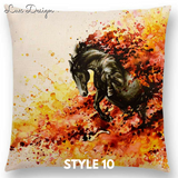 Linen Cushion Covers - Animals Watercolor Art