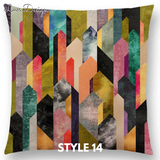 Linen Cushion Covers - Abstract Nature Geometric Patterns