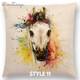 Linen Cushion Covers - Animals Watercolor Art