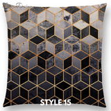 Linen Cushion Covers - Abstract Nature Geometric Patterns