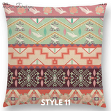 Linen Cushion Covers - Aztec Abstract Geometric Patterns