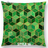 Linen Cushion Covers - Abstract Nature Geometric Patterns