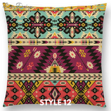 Linen Cushion Covers - Aztec Abstract Geometric Patterns
