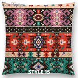 Linen Cushion Covers - Aztec Abstract Geometric Patterns