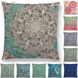 Linen Cushion Covers - Beautiful Floral Mandala Designs