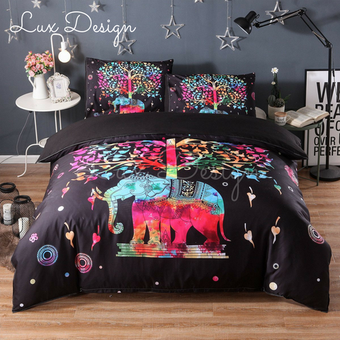 Vibrant Elephant Mandala Bedding Set