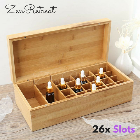 26 Slot Bamboo Oil Box lattices