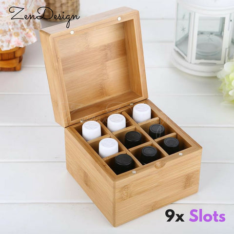 9 Bottle Essential Oil Bamboo Box