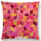 Linen Cushion Covers - Abstract Nature Geometric Patterns