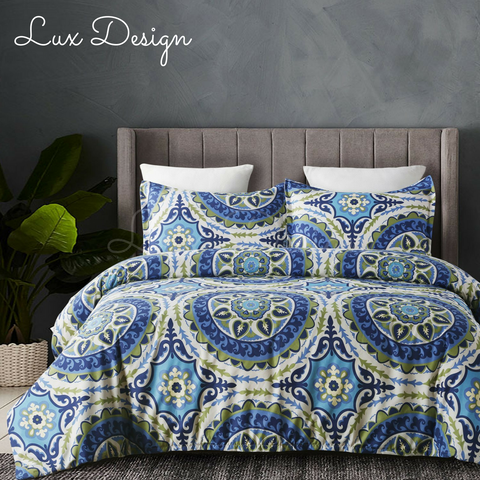 Blue Medallion Bedding Set