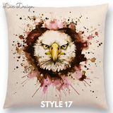 Linen Cushion Covers - Animals Watercolor Art