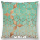 Linen Cushion Covers - Abstract Nature Geometric Patterns