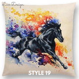 Linen Cushion Covers - Animals Watercolor Art