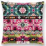Linen Cushion Covers - Aztec Abstract Geometric Patterns