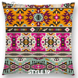 Linen Cushion Covers - Aztec Abstract Geometric Patterns