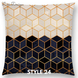 Linen Cushion Covers - Abstract Nature Geometric Patterns
