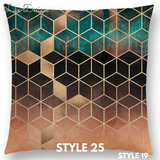 Linen Cushion Covers - Abstract Nature Geometric Patterns