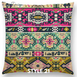 Linen Cushion Covers - Aztec Abstract Geometric Patterns