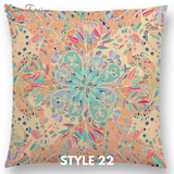 Linen Cushion Covers - Beautiful Floral Mandala Designs