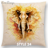 Linen Cushion Covers - Animals Watercolor Art
