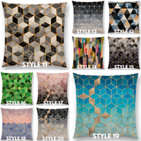 Linen Cushion Covers - Abstract Nature Geometric Patterns
