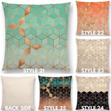 Linen Cushion Covers - Abstract Nature Geometric Patterns