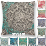 Linen Cushion Covers - Beautiful Floral Mandala Designs