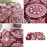 Red Medallion Bedding Set