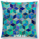 Linen Cushion Covers - Abstract Nature Geometric Patterns