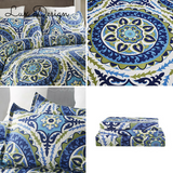 Blue Medallion Bedding Set