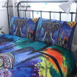 Vibrant Boho Elephant Bedding Set