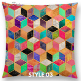 Linen Cushion Covers - Abstract Nature Geometric Patterns
