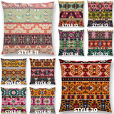 Linen Cushion Covers - Aztec Abstract Geometric Patterns