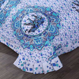 Aqua Elephant Mandala Bedding Set