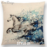 Linen Cushion Covers - Animals Watercolor Art