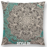 Linen Cushion Covers - Beautiful Floral Mandala Designs