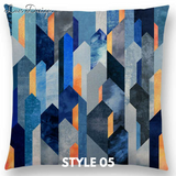 Linen Cushion Covers - Abstract Nature Geometric Patterns