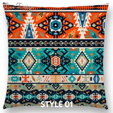 Linen Cushion Covers - Aztec Abstract Geometric Patterns