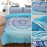 Aqua Mandala Medallion Bedding Set