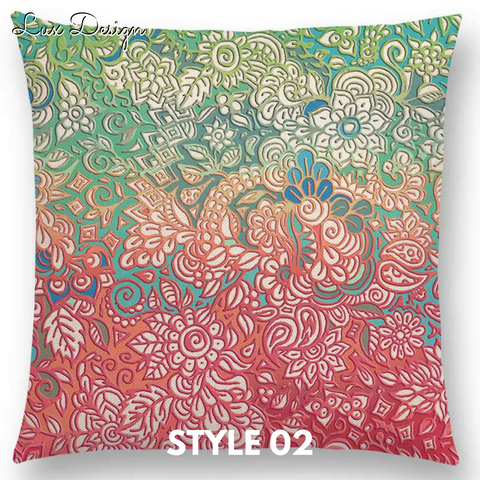 Linen Cushion Covers - Beautiful Floral Mandala Designs