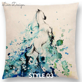 Linen Cushion Covers - Animals Watercolor Art