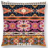 Linen Cushion Covers - Aztec Abstract Geometric Patterns