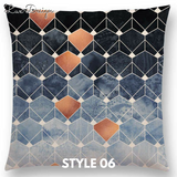 Linen Cushion Covers - Abstract Nature Geometric Patterns