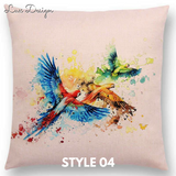 Linen Cushion Covers - Animals Watercolor Art