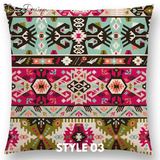 Linen Cushion Covers - Aztec Abstract Geometric Patterns