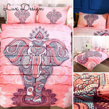 Warm Boho Elephant Bedding Set