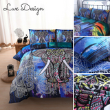 Vibrant Boho Elephant Bedding Set